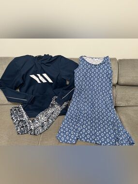 Navy Athletic adidas Basketball hoodie, Tights and Dress